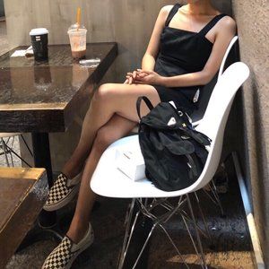 Aritzia linen dress Black